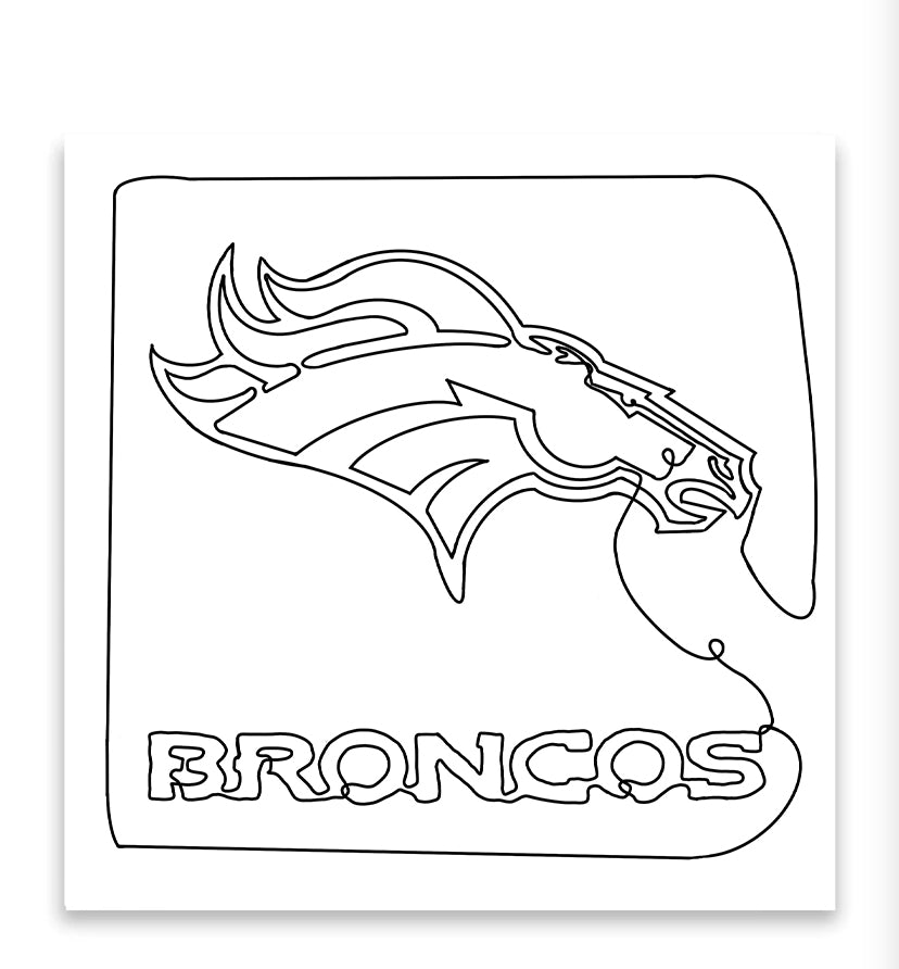 broncos logo coloring page